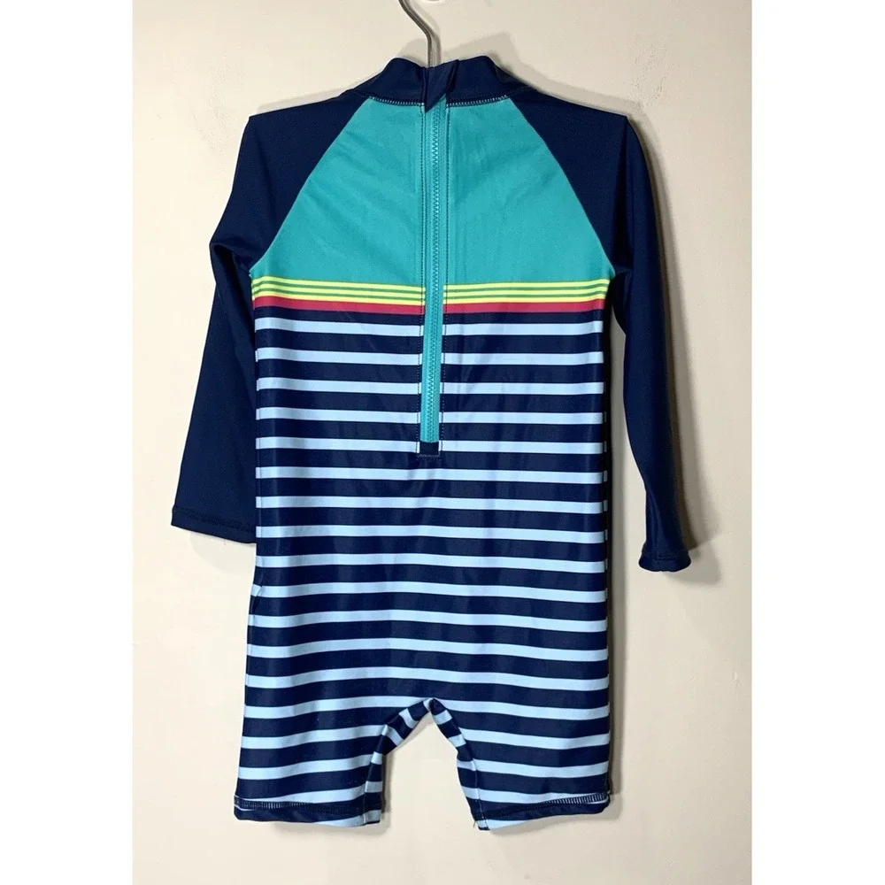 Carters Infant Rashguard Swimsuit Size 18m Blue Stripe